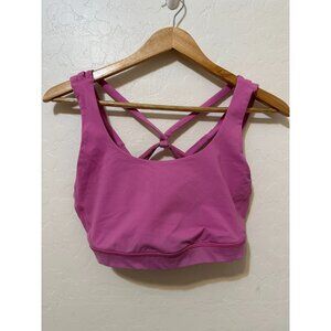 Lululemon Womans Pink Sports Bra Size M Athleisure Workout Yoga Gym Running